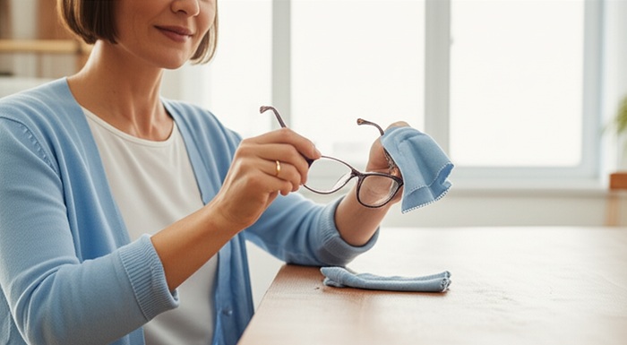 Wiping Eyeglasses
