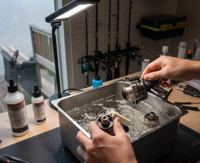 ultrasonic solution for cleaning reel parts