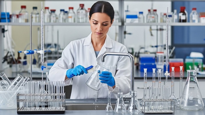 cleaning lab burette