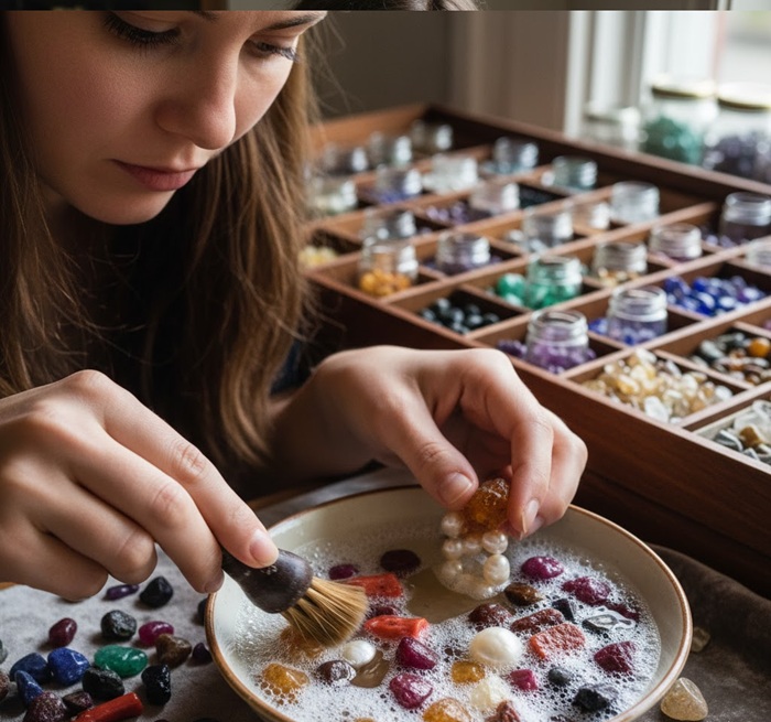 gemstones cleaning - manual vs machine