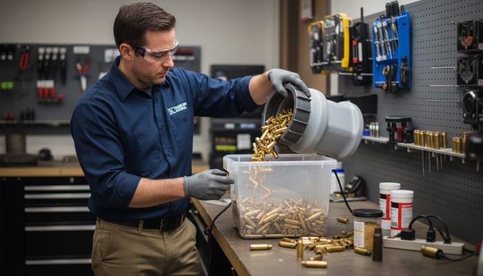 brass case tumbler for reloading